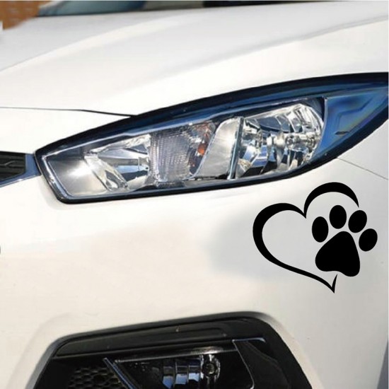Hond Poot met Hart Auto Sticker