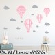 Muursticker Heteluchtballon en Wolken