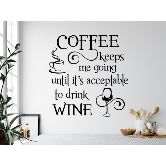 Muursticker Coffe and Wine