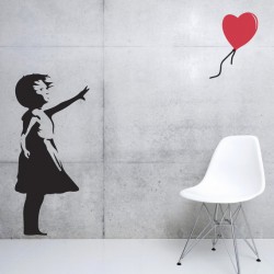 Muursticker Banksy Girl met Balon