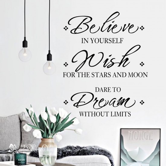 Muurteksten Believe Wish Dream