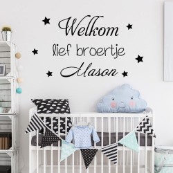 Tekst Geboortekaartje Welkom Lief  Broertje met Baby Naam