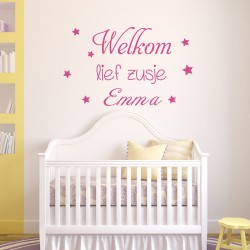 Tekst Geboortekaartje Welkom Lief  Zusje met Baby Naam