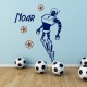 Muursticker Robot Voetballen met Naam