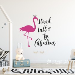 Flamingo Muursticker Stand Tall Be Fabulous