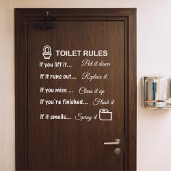 Toilet Rules Deursticker Muursticker